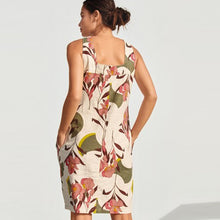 Load image into Gallery viewer, Floral Linen Blend Pintuck Shift Dress - Allsport
