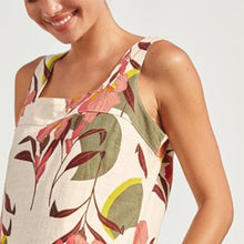 Load image into Gallery viewer, Floral Linen Blend Pintuck Shift Dress - Allsport
