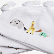 Load image into Gallery viewer, Baby 3 Pack White Safari Tie Top Hats (0-12mths) - Allsport
