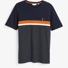 Load image into Gallery viewer, Navy/Orange Block Soft Touch Regular Fit T-Shirt - Allsport
