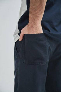 Navy Tapered Fit Elasticated Waist Trousers - Allsport