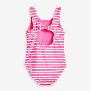 Pink/White Stripes Swimsuit (3mths-5yrs) - Allsport