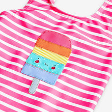 Load image into Gallery viewer, Pink/White Stripes Swimsuit (3mths-5yrs) - Allsport
