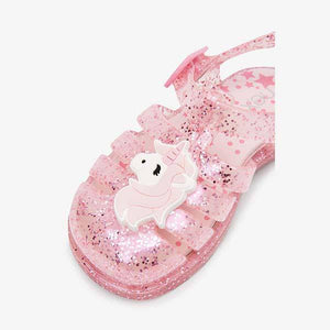 Pink Cushioned Footbed Jelly Sandals (Younger) - Allsport