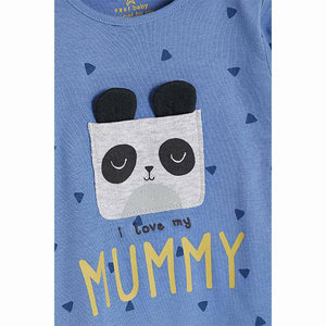 Blue I Love My Mummy Panda Sleepsuit (0mths-18mths) - Allsport