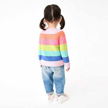 Load image into Gallery viewer, Fluro Rainbow Stripe Cardigan (3mths-5yrs)
