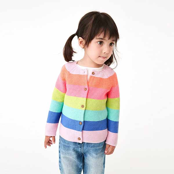 Fluro Rainbow Stripe Cardigan (3mths-5yrs)