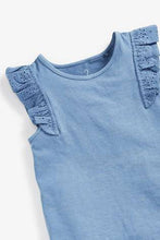 Load image into Gallery viewer, Broderie Frill GOTS Organic Blue Vest - Allsport
