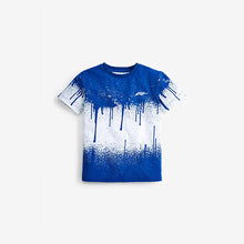 Load image into Gallery viewer, Cobalt Blue Splat Print Short Sleeve Jersey T-Shirt (3-12yrs) - Allsport
