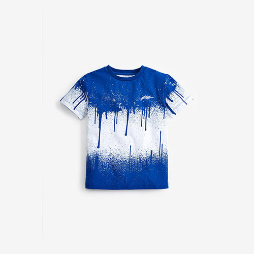 Cobalt Blue Splat Print Short Sleeve Jersey T-Shirt (3-12yrs) - Allsport