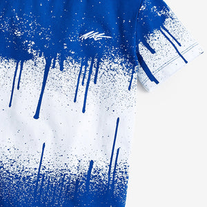 Cobalt Blue Splat Print Short Sleeve Jersey T-Shirt (3-12yrs) - Allsport