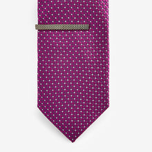 Load image into Gallery viewer, Fuchsia Pink/Blue Textured Ties 2 Pack With Tie Clip
