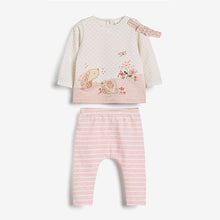 Load image into Gallery viewer, White/Pink Bunny T-Shirt, Leggings And Headband Set (0mths-18mths) - Allsport
