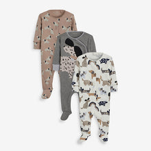 Load image into Gallery viewer, Monochrome Dog Baby 3 Pack Sleepsuits (0mths-18mths) - Allsport
