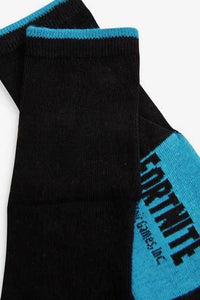 Black 5 Pack Cotton Rich Fortnite Socks - Allsport
