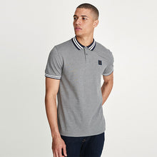 Load image into Gallery viewer, Grey Marl Tipped Regular Fit Pique Polo Shirt - Allsport
