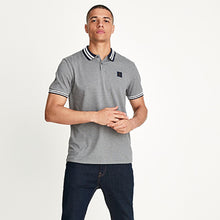 Load image into Gallery viewer, Grey Marl Tipped Regular Fit Pique Polo Shirt - Allsport
