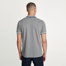 Load image into Gallery viewer, Grey Marl Tipped Regular Fit Pique Polo Shirt - Allsport
