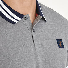 Load image into Gallery viewer, Grey Marl Tipped Regular Fit Pique Polo Shirt - Allsport
