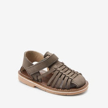 Load image into Gallery viewer, Grey Leather Sandals (Younger Boys) - Allsport
