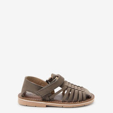 Load image into Gallery viewer, Grey Leather Sandals (Younger Boys) - Allsport
