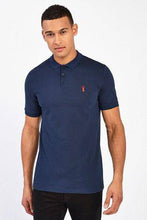 Load image into Gallery viewer, Navy Spot Pique Poloshirt - Allsport
