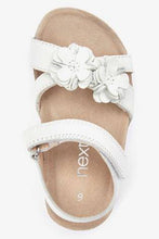 Load image into Gallery viewer, Corkbed Leather White Flower Sandals - Allsport
