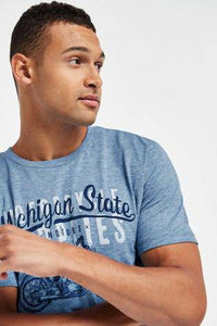 Blue Michigan State Graphic Regular Fit T-Shirt - Allsport