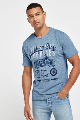 Blue Michigan State Graphic Regular Fit T-Shirt - Allsport