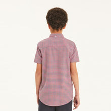 Load image into Gallery viewer, Red/Navy Blue Gingham Oxford Short Sleeve Shirt (3-12yrs) - Allsport
