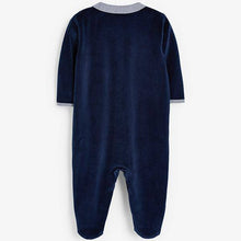 Load image into Gallery viewer, Navy Smart Velour Sleepsuit (0mths-12mths) - Allsport
