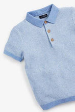 Load image into Gallery viewer, BLUE TEXTURED POLOSHIRT(3MTHS-5YRS) - Allsport
