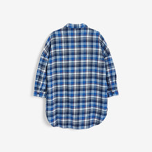 Load image into Gallery viewer, Blue Check Oversized Shirt (3-12yrs) - Allsport
