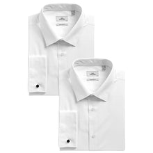 Load image into Gallery viewer, 2PK WHITE REGULAR FIT DOUBLE CUFF SHIRTS - Allsport
