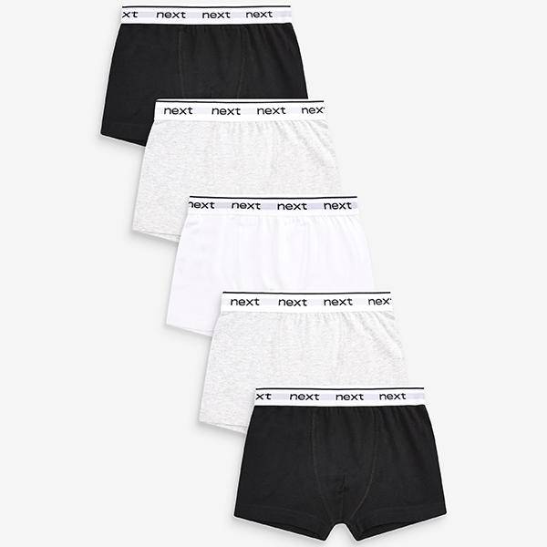 Monochrome 5 Pack Trunks (2-12yrs) - Allsport