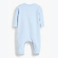Load image into Gallery viewer, Pale Blue Bear Velour Sleepsuit (0mths-12mths) - Allsport
