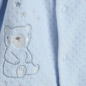 Pale Blue Bear Velour Sleepsuit (0mths-12mths) - Allsport