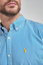 Load image into Gallery viewer, Blue Stripe Long Sleeve Regular Fit Shirt - Allsport
