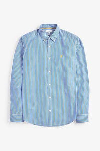 Blue Stripe Long Sleeve Regular Fit Shirt - Allsport