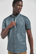Load image into Gallery viewer, Mid Blue Short Sleeve Stretch Oxford Shirt - Allsport
