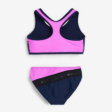 Load image into Gallery viewer, Pink/Navy Colourblock Bikini (3-12yrs) - Allsport
