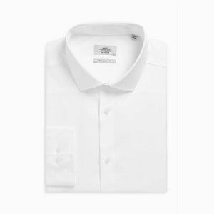 White Regular Fit Single Cotton Shirt - Allsport