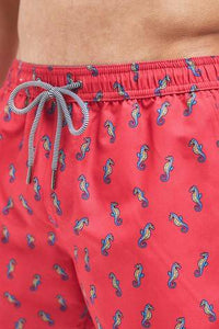 Coral Seahorse Print Swim Shorts - Allsport