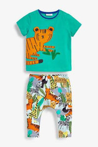 Bright Tiger Appliqué T-Shirt And Leggings Set  (up to 18 months) - Allsport