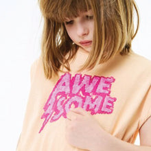 Load image into Gallery viewer, Peach Pink Peach Pink Sequin Awesome T-Shirt (3-12yrs) - Allsport
