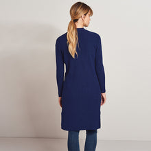 Load image into Gallery viewer, Navy Co-ord Long Rib Cardigan - Allsport
