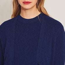 Load image into Gallery viewer, Navy Co-ord Long Rib Cardigan - Allsport
