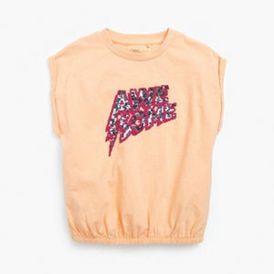 Peach Pink Peach Pink Sequin Awesome T-Shirt (3-12yrs) - Allsport