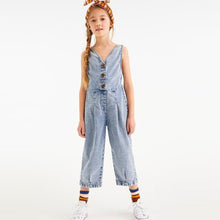 Load image into Gallery viewer, Denim Button Front Playsuit (3-12yrs) - Allsport

