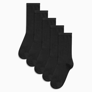 Black Basic Ankle Socks Five Pack - Allsport